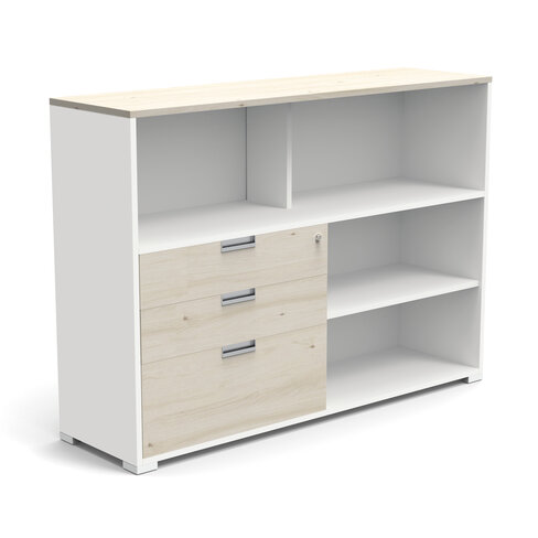 Armoire Nouvelle Vague - h. 115 x l. 160 cm - 2 tiroirs plats + 1 tiroir DS + 4 niches