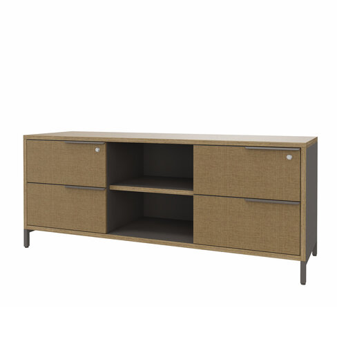 Armoire basse Nouvelle Vague + - h. 61 x l. 150 cm - 4 tiroirs + niches