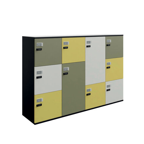 Meuble de rangement Nouvelle Vague - 10 casiers fermeture à code - clé passe partout fournie