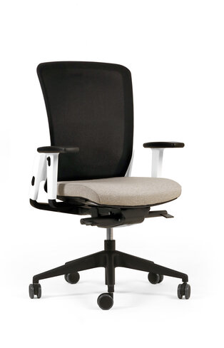 Fauteuil de bureau F8 - assise tissu et dossier résille Rythm - piètement noir