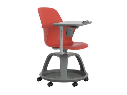 Fauteuil mobile Node - polypropylène - avec tablette de travail - support tablette tactile et porte gobelet
