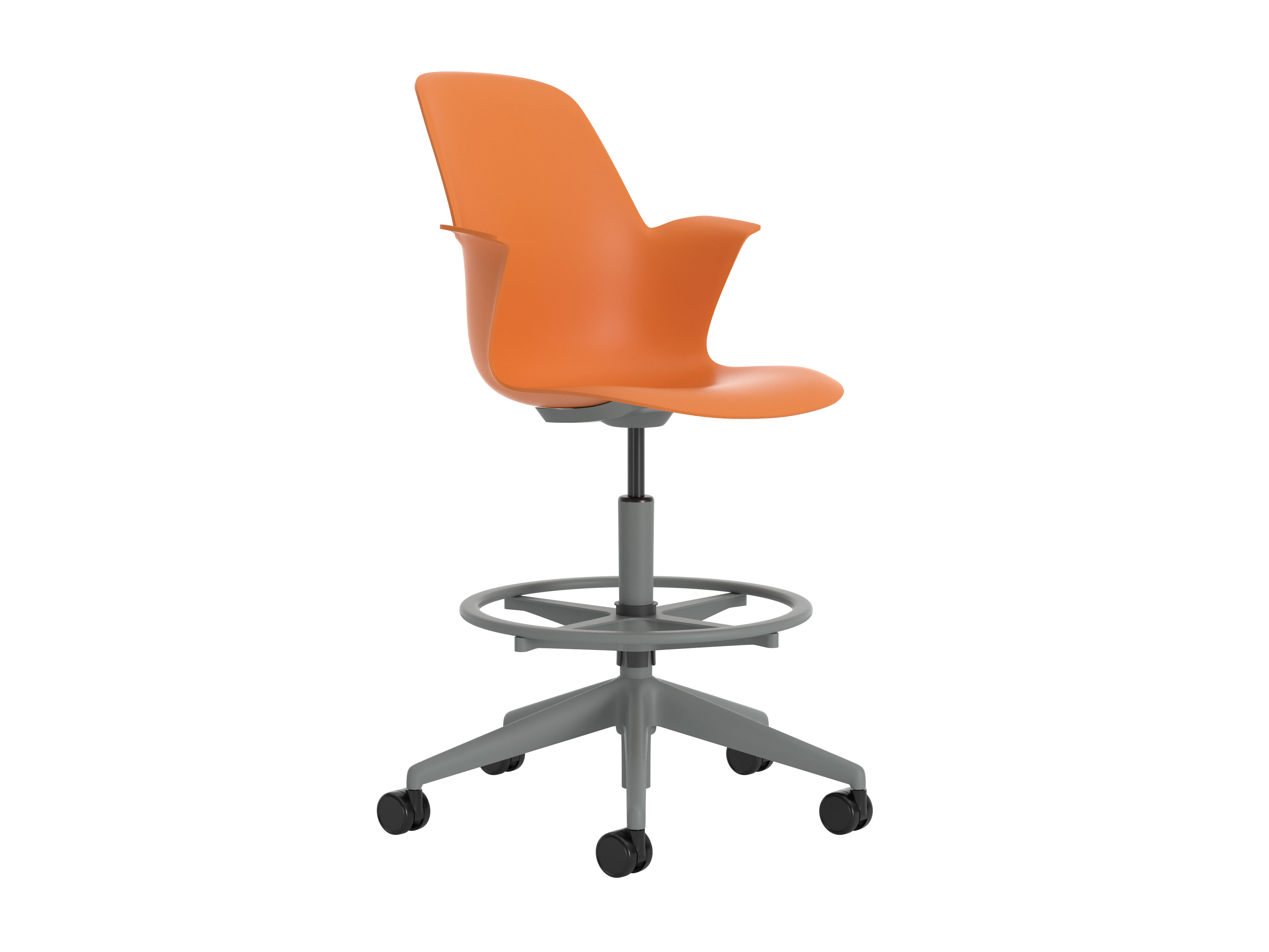 Fauteuil haut Node - polypropylène - sur piétement 5 branches avec roulettes
