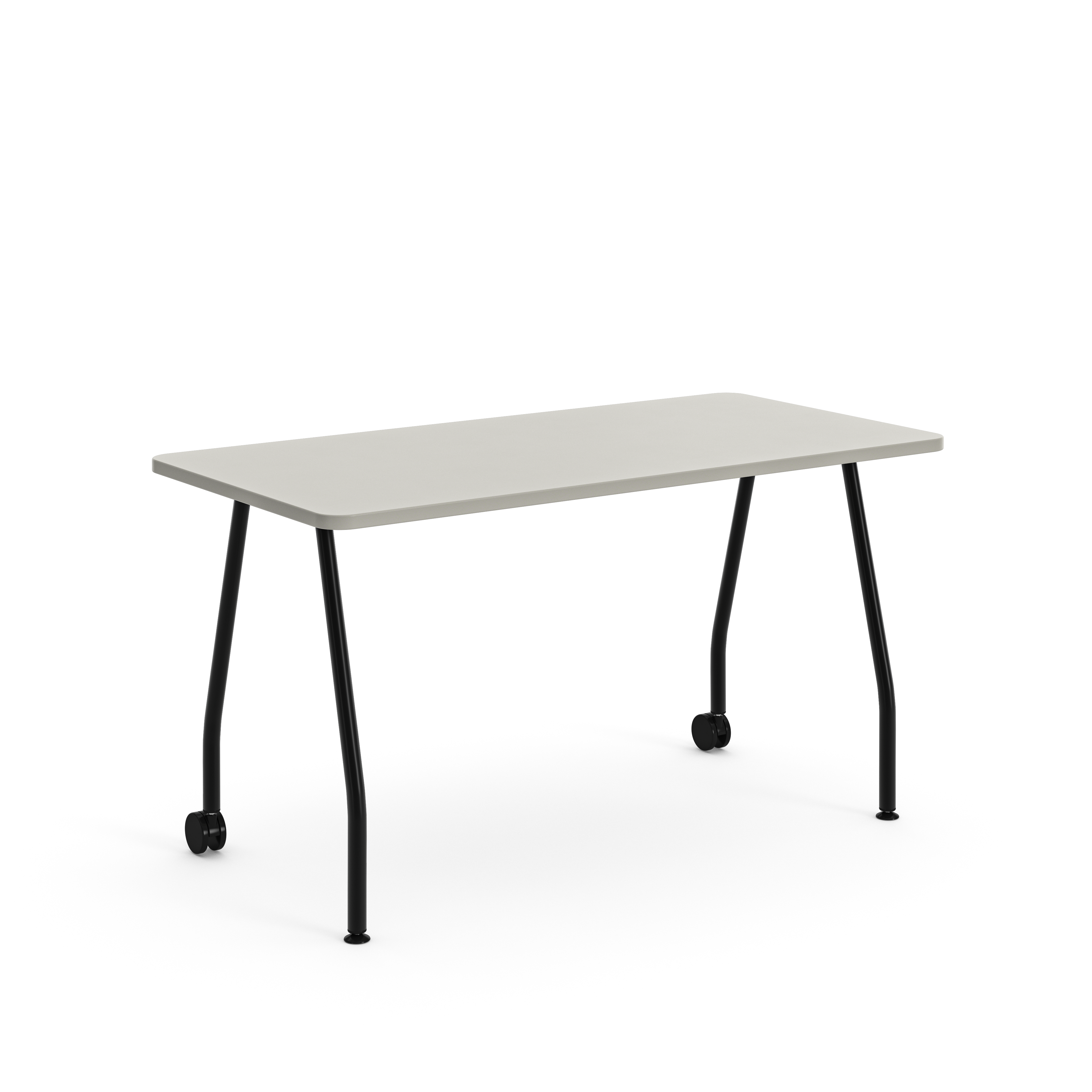 Table rectangulaire Verb - 140 x 70 cm - piétement 4 pieds dont 2 sur roulettes