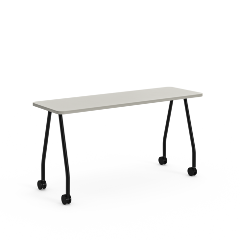Table rectangulaire Verb - 150 x 50 cm - piétement 4 pieds sur roulettes