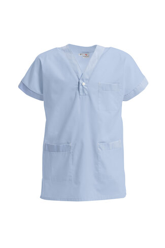 Tunique mixte Trimo - Mulliez-Flory - manches courtes kimono - bleu - taille au choix