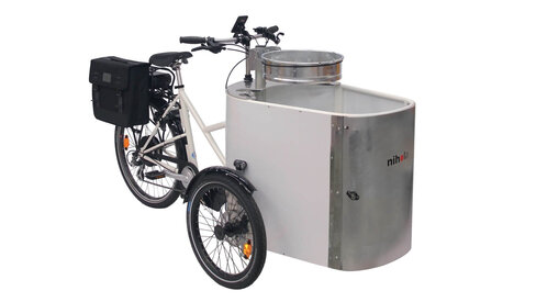 Triporteur électrique CARGO XL Propreté - cadre blanc - 43 V - 10,4 Ah - 450 Wh - Assistance roue arrière Bafang