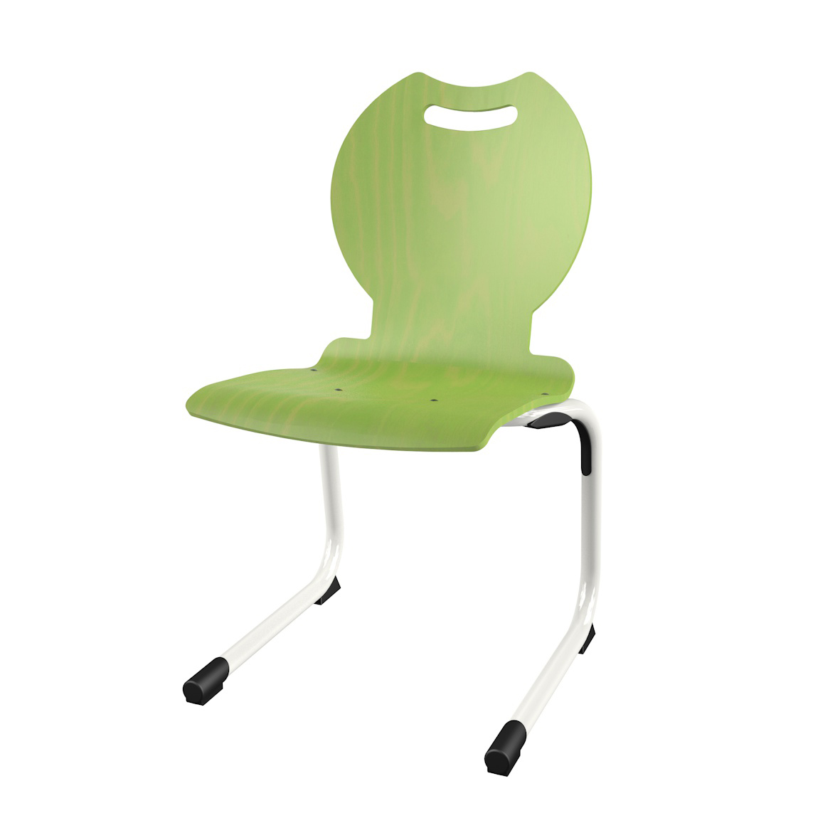 Chaise appui sur table Bandana - coque bois hêtre teinté - piétement aluminium - taille 6 - lot de 4