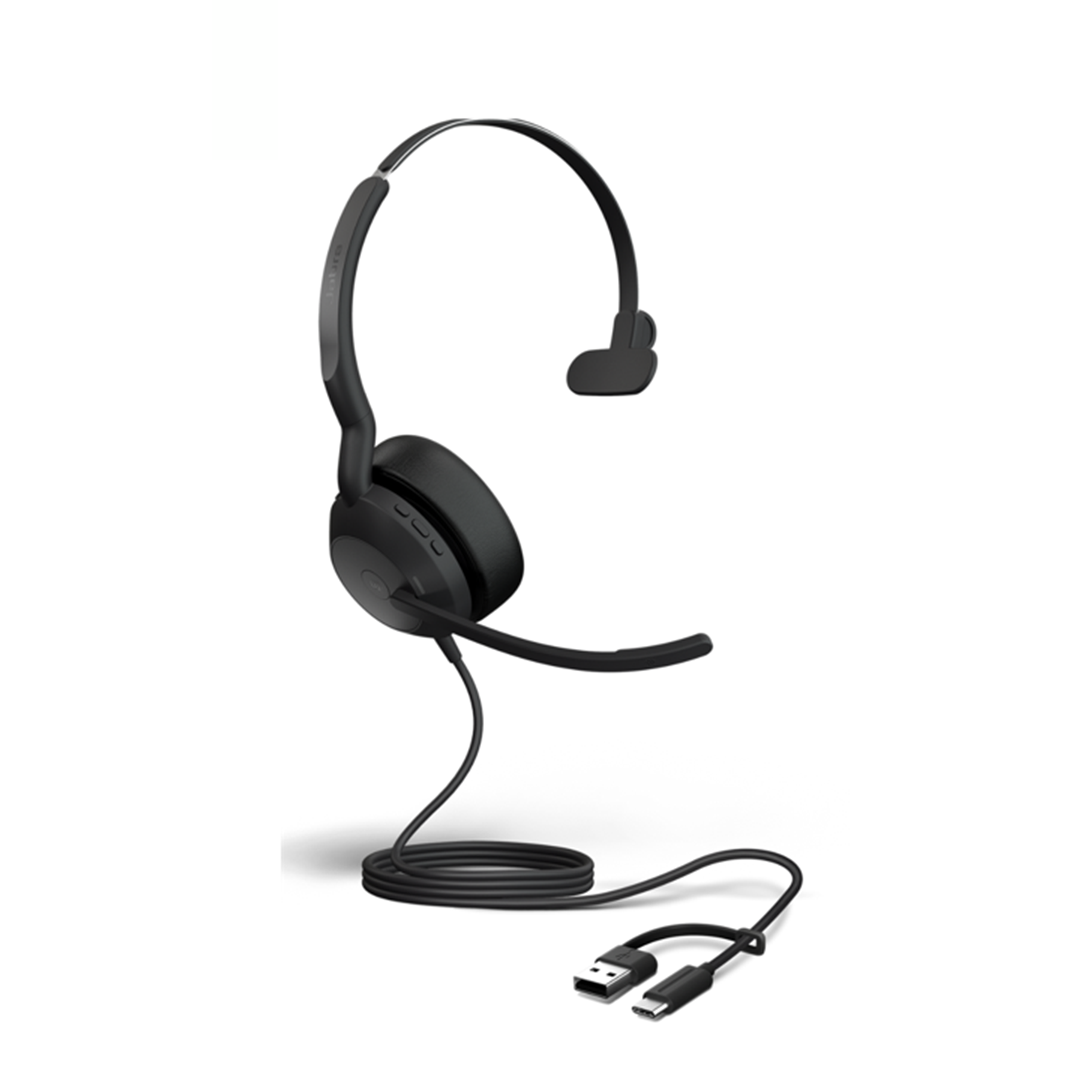 Casque filaire Jabra Evolve2 50 MS mono, USB-A/USB-C (sans bluetooth)