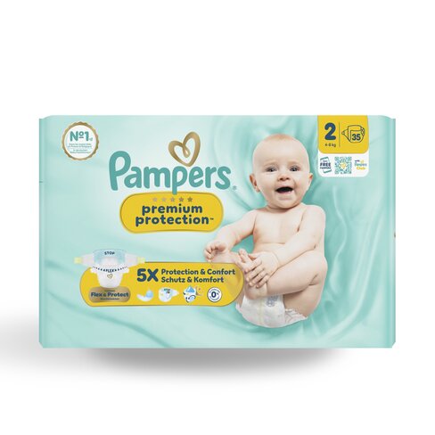 Couche Pampers premium protection T2 4/8kg - 1 carton de 140 unités