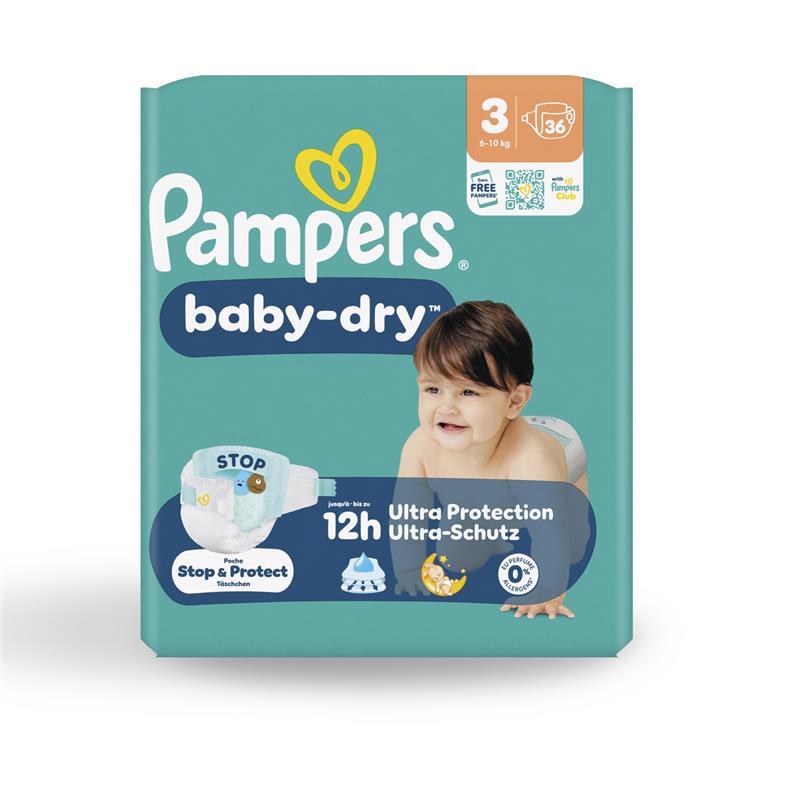Couche Pampers Baby Dry T3 6/10kg - 1 palette de 8064 unités