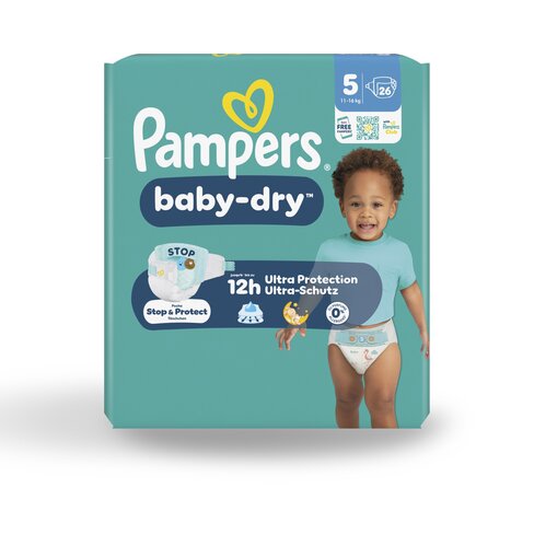 Couche Pampers Baby Dry Junior T5 11/16kg - 1 carton de 104 unités