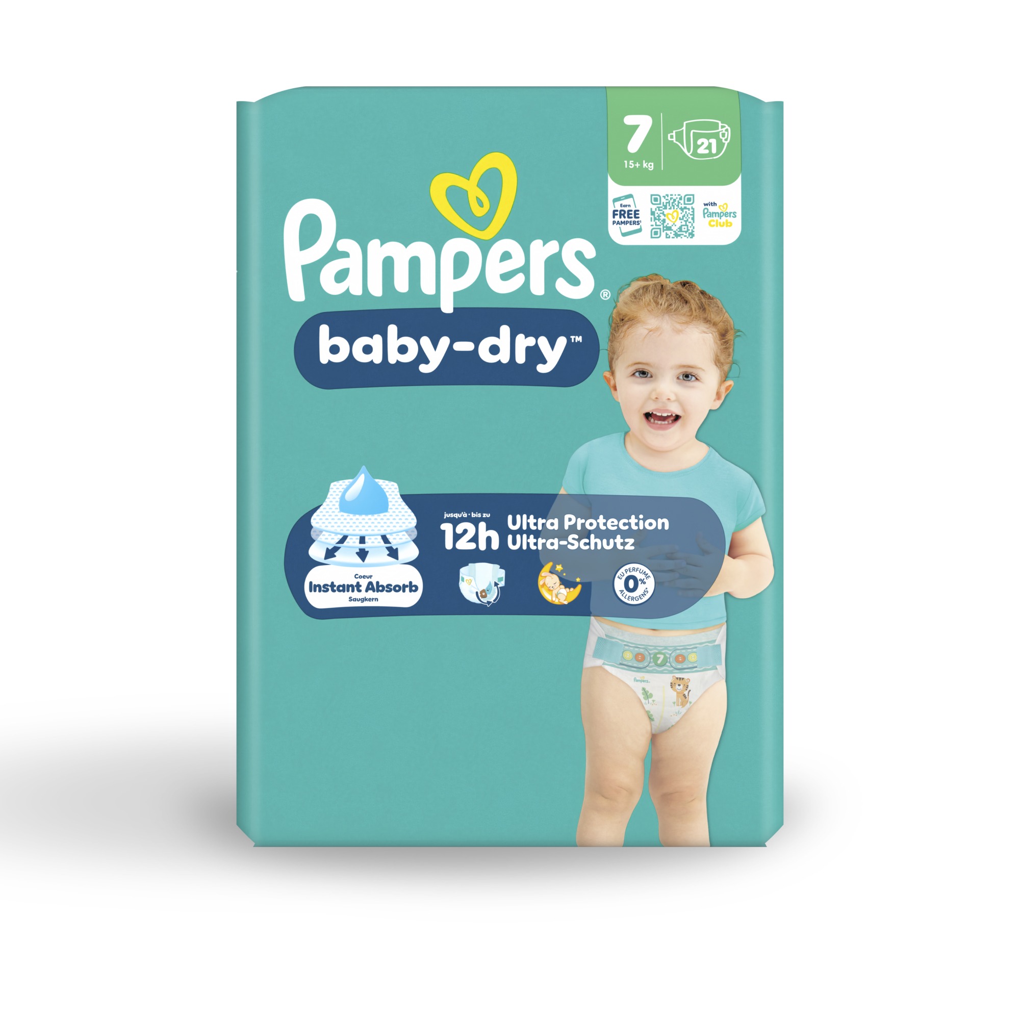 Couche Pampers Baby Dry XXL T7 +15kg - 1 carton de 84 unités