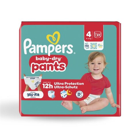 Couche Pampers Baby Dry pants maxi T4 9/15kg - 1 carton de 108 unités