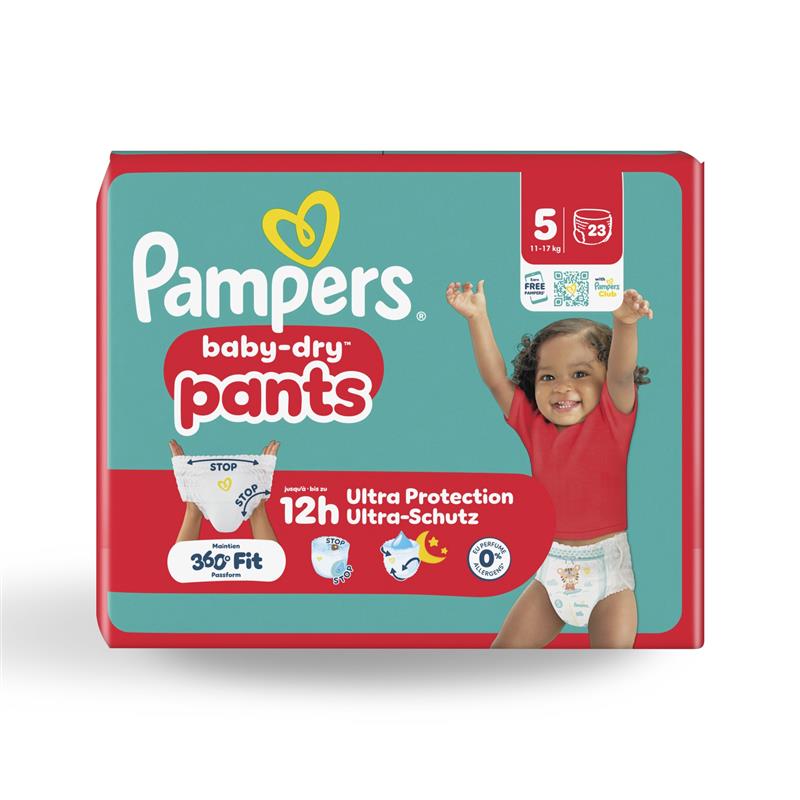 Couche Pampers Baby Dry pants junior T5 11/17kg - 1 carton de 92 unités