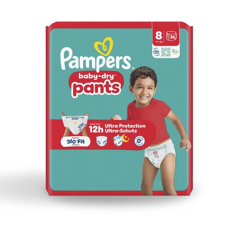 Couche Pampers Baby Dry pants T8 +17kg - 1 carton de 104 unités
