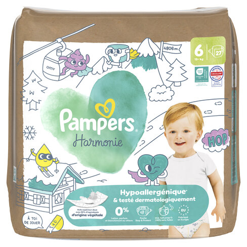 Couche Pampers harmonie T6 +13kg - 1 carton de 81 unités
