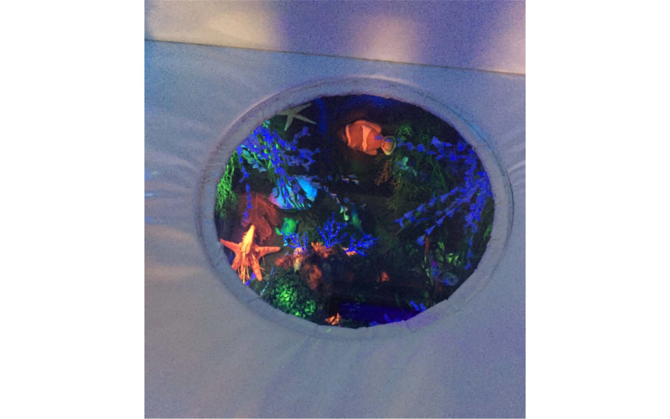 Aquarium UV encastré + couvercle Ø 60 cm pour podium