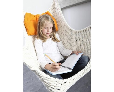 Hamac de rêve L (set) pour enfants - 100 x 90 cm, hauteur de suspension 180 cm - blanc - charge jusqu'à 150 kg