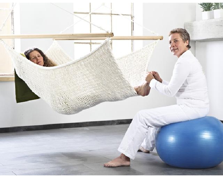 Hamac de rêve XXL - 130 x 130 cm - h. suspension 220 cm - charge max 150 kg - set réglable en hauteur