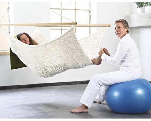 Hamac de rêve XXL - 130 x 130 cm - h. suspension 220 cm - charge max 150 kg - set réglable en hauteur