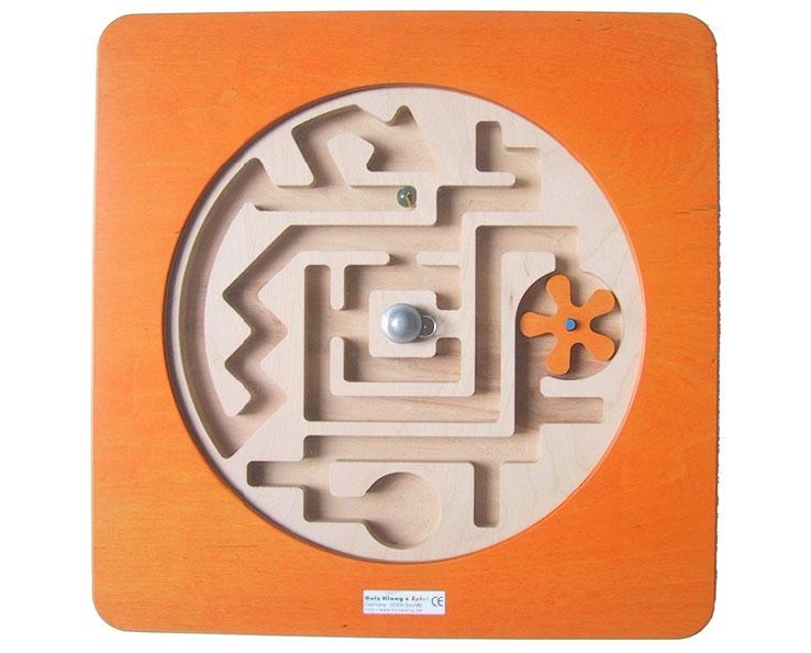 Labyrinthe tournant - 48 x 48 cm - bois - plaque d'activité
