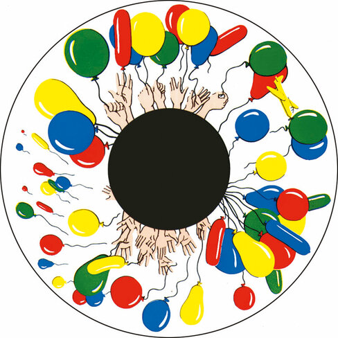 Disque - pour projecteur - thématique ballon - fixation magnétique - dimension disque : 6''