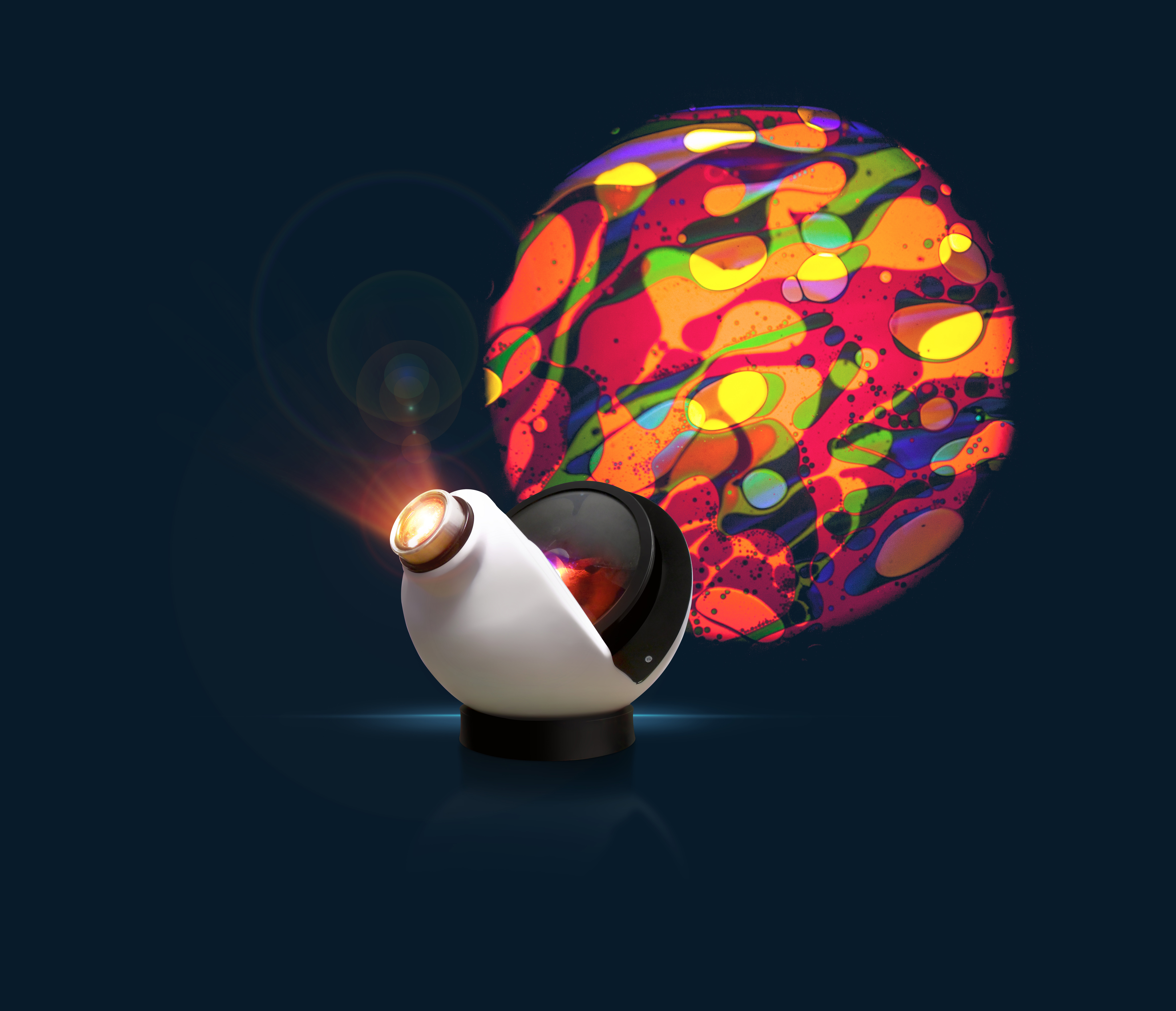 Projecteur Aura + disque liquide multi-couleurs