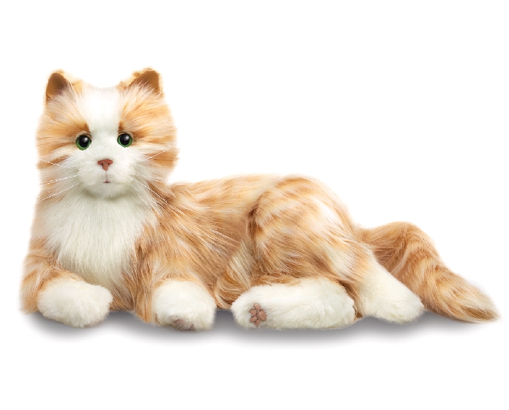 Chat interactif et réaliste Gingerde roux - 45 cm fonctionne avec 4 piles alcaline LR14C