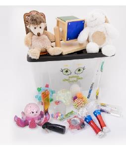 Boîte 45L:Set de 4 balles en vinyl Spinky UV,Oeuf coloré Projecteur prisme,Tube à paillettes,Ballon Magique