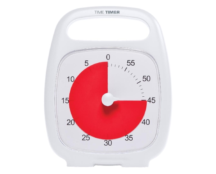 Horloge Time Timer Plus 60 min - 14 x 18 cm - blanc