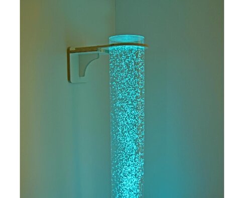 Fixation murale réglable en bois blanc. p. colonne ø 12 cm