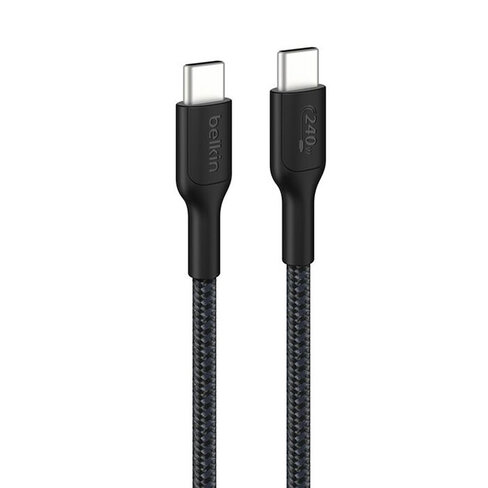 Câble charge rapide USB-C vers USB-C 240W - Belkin - gaine tréssée - 2m - Noir