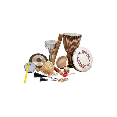 Instrument musique - Découverte musical du monde : Afrique, Irlande, Asie, Brésil, Caraïbes - Ensemble de 9 instruments