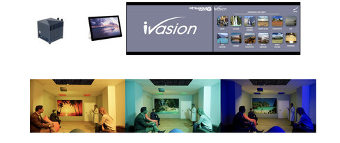 Lecteur vidéo - piloté par tablette - vidéos immersives, ambiance LED dynamique - 4m de LED + TV (65'') inclus