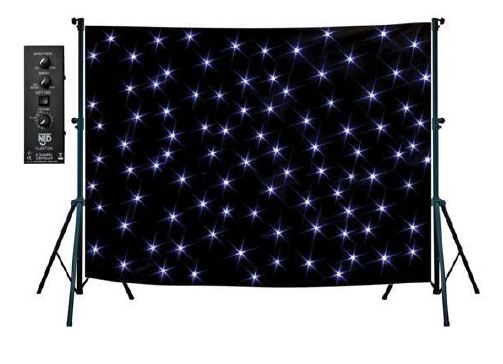 Rideau ''voie lactée'' - étoiles changent de couleur - 200 x 300 cm - fond noir - kit avec télecommande, alim.