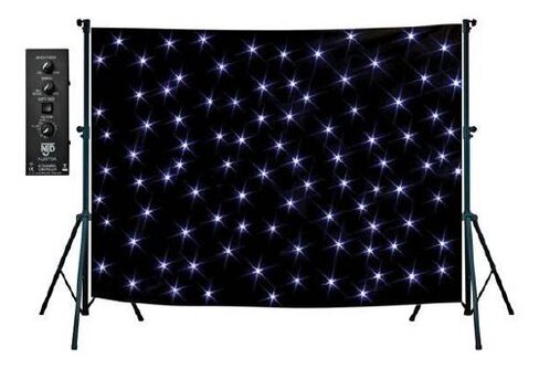 Rideau ''voie lactée'' - étoiles changent de couleur - 200 x 300 cm - fond noir - kit avec télecommande, alim.