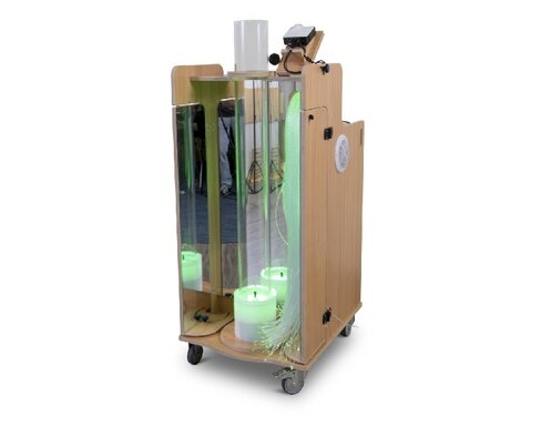 Chariot snoezelen Sophie - colonne à bulle + miroirs + projecteur - en hêtre - 66 x 78 x 140 cm - sans pack