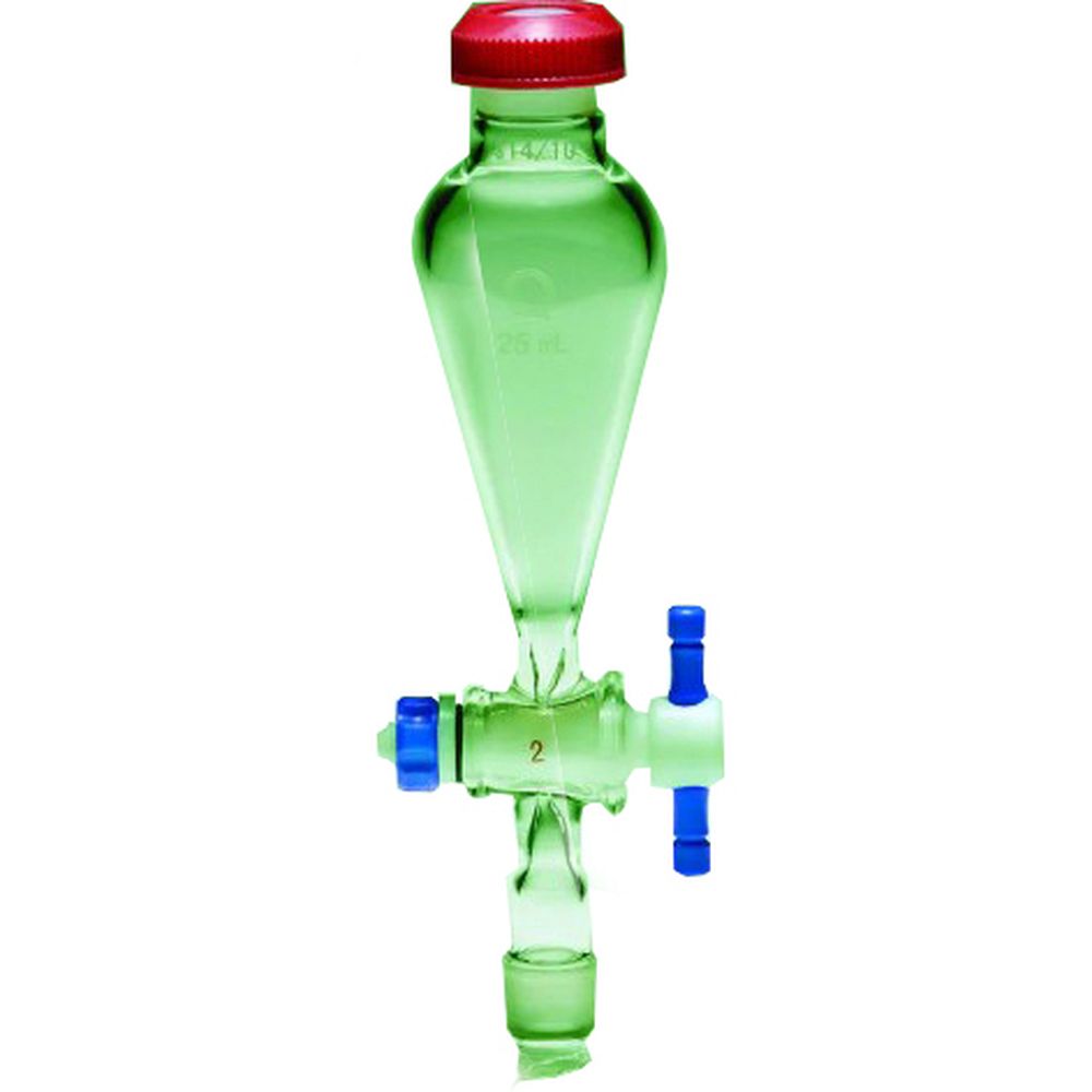 Ampoule à décanter 25 ml en verre borosilicaté, robinet