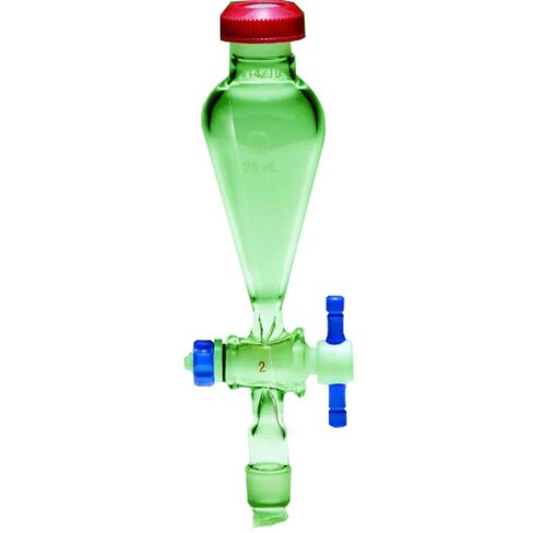 Ampoule à décanter 25 ml en verre borosilicaté, robinet