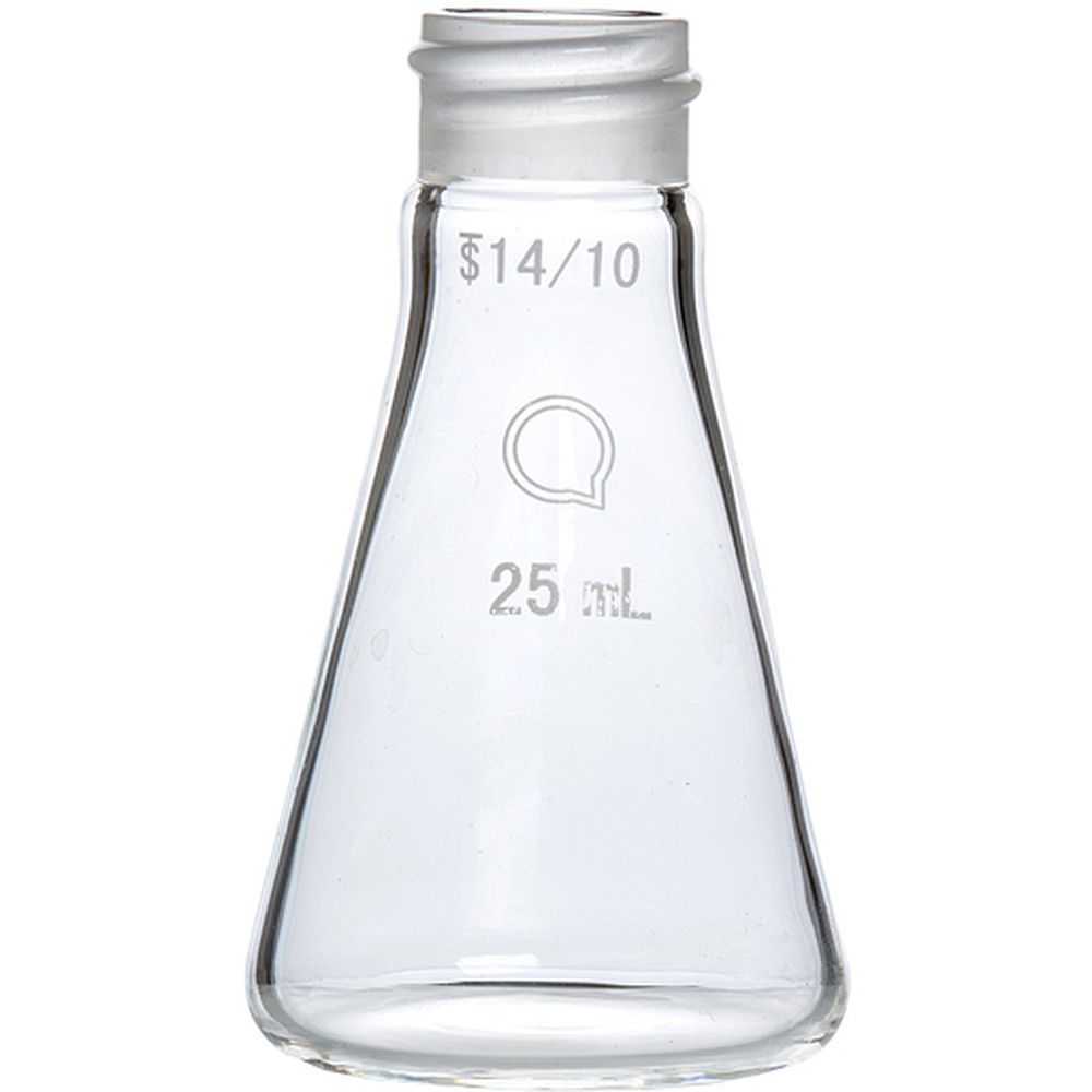 Erlenmeyer 25 ml en verre borosilicaté à col rodé 14/10
