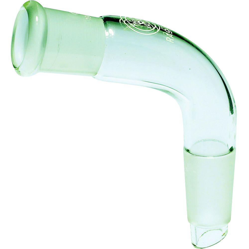 Raccord coudé en verre borosilicaté, rodage femelle 19/26 et