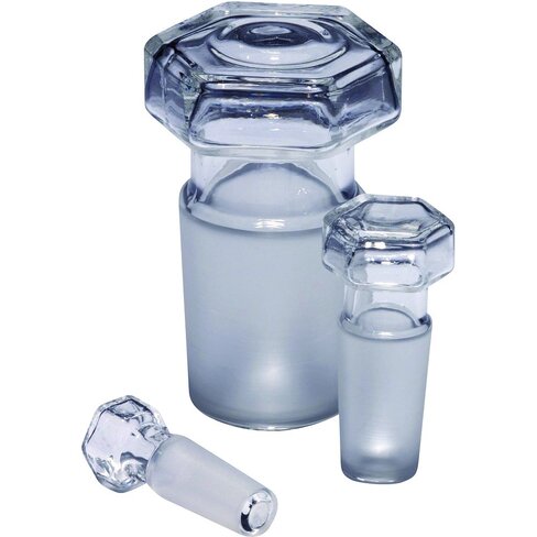 Bouchon rodé creux 12/14 en verre borosilicaté x 20