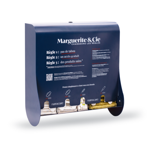 Distributeur protections périodiques CLR Marguerite et Cie