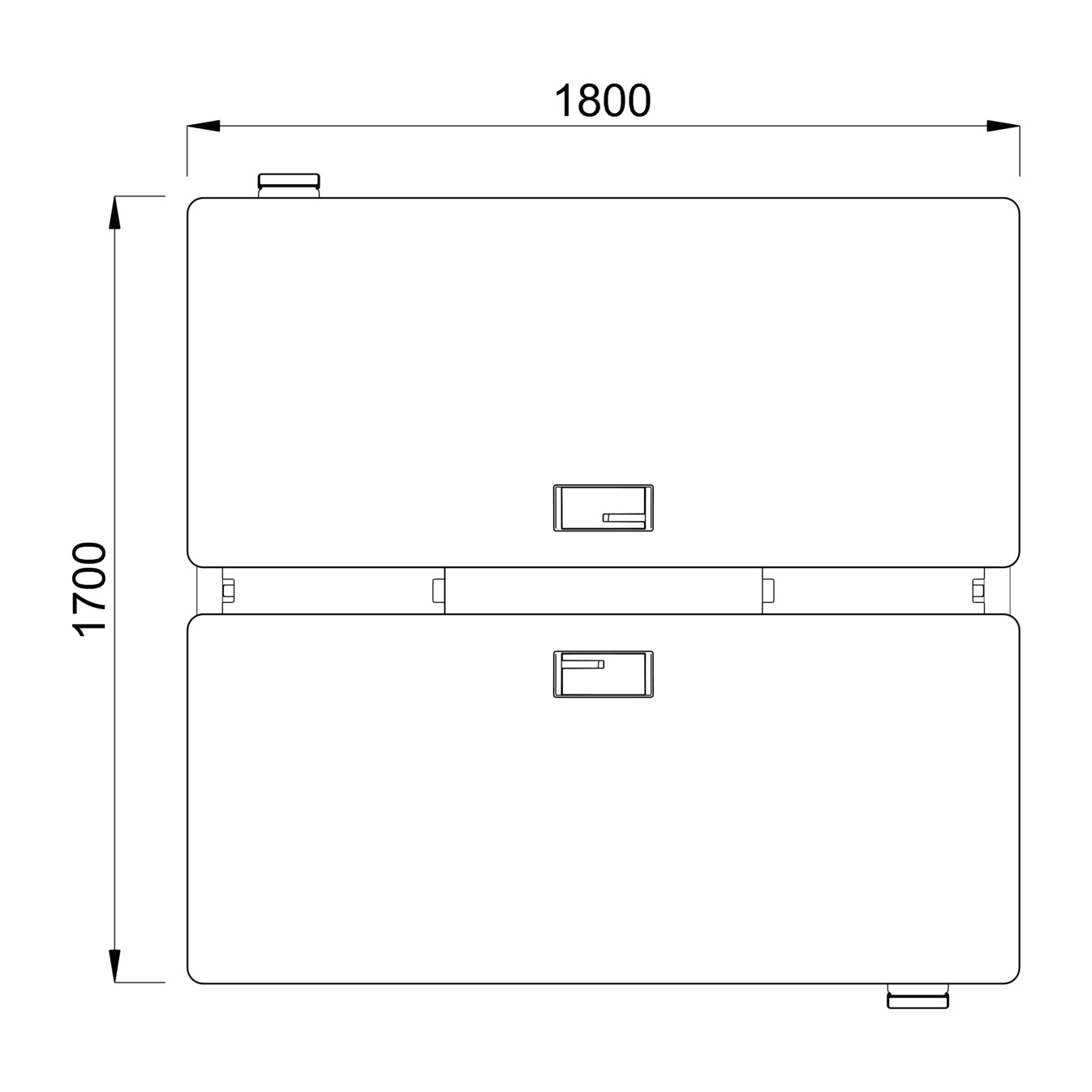 Ensemble 2 bureaux droits Possilio - l. 180 x pr. 80 cm réglage en hauteur électrique - trappe -