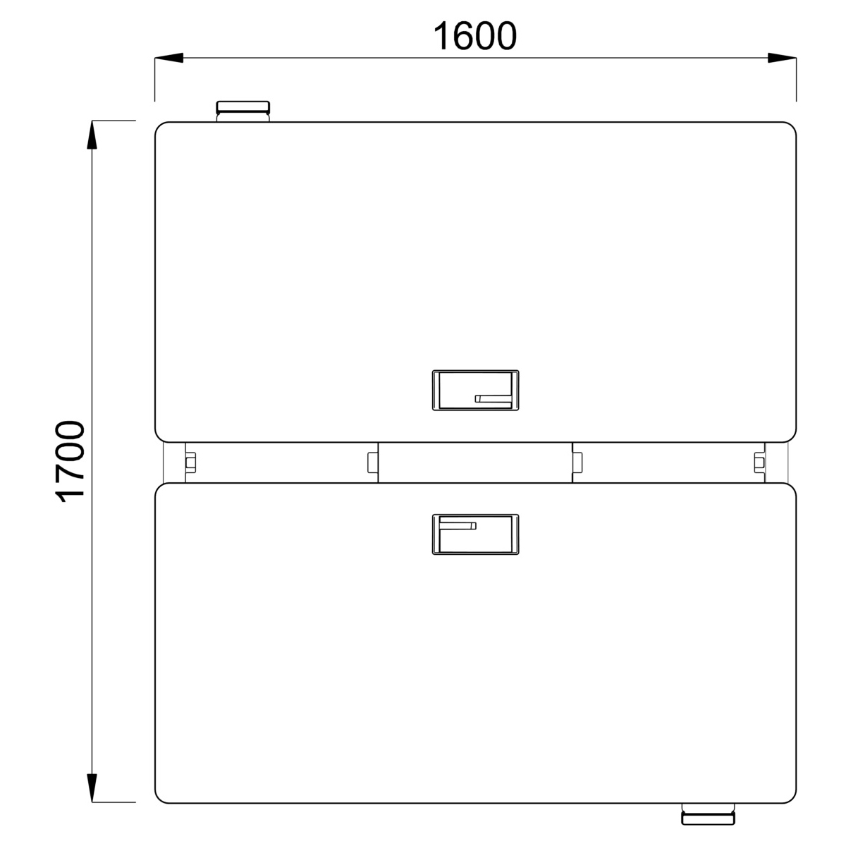 Ensemble 2 bureaux droits Possilio - l. 160 x pr. 80 cm réglage en hauteur électrique - trappe -