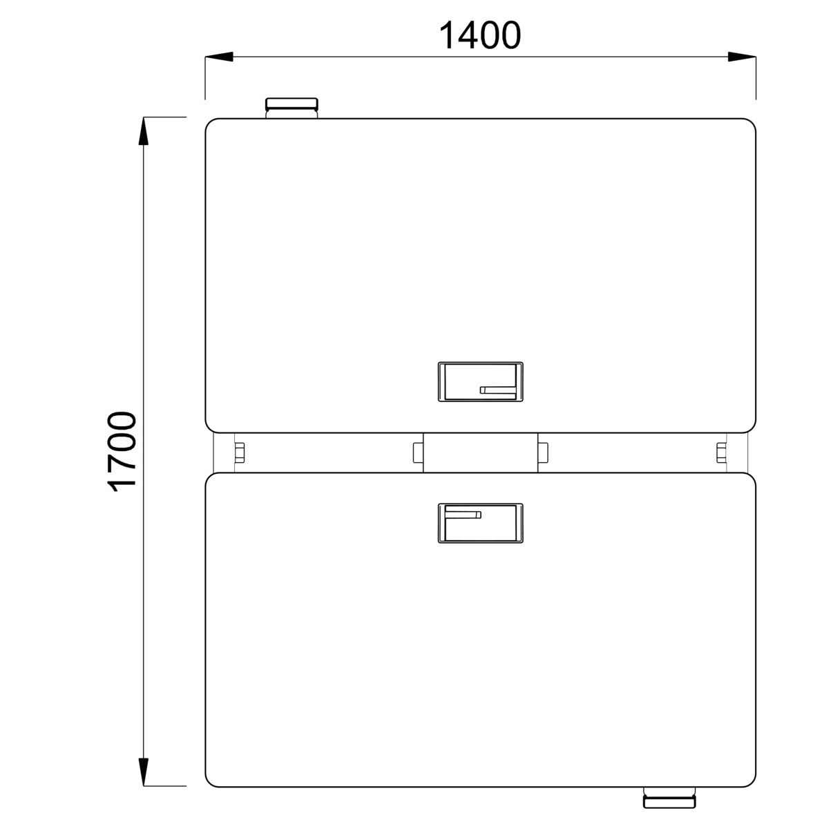 Ensemble 2 bureaux droits Possilio - l. 140 x pr. 80 cm réglage en hauteur électrique - trappe -
