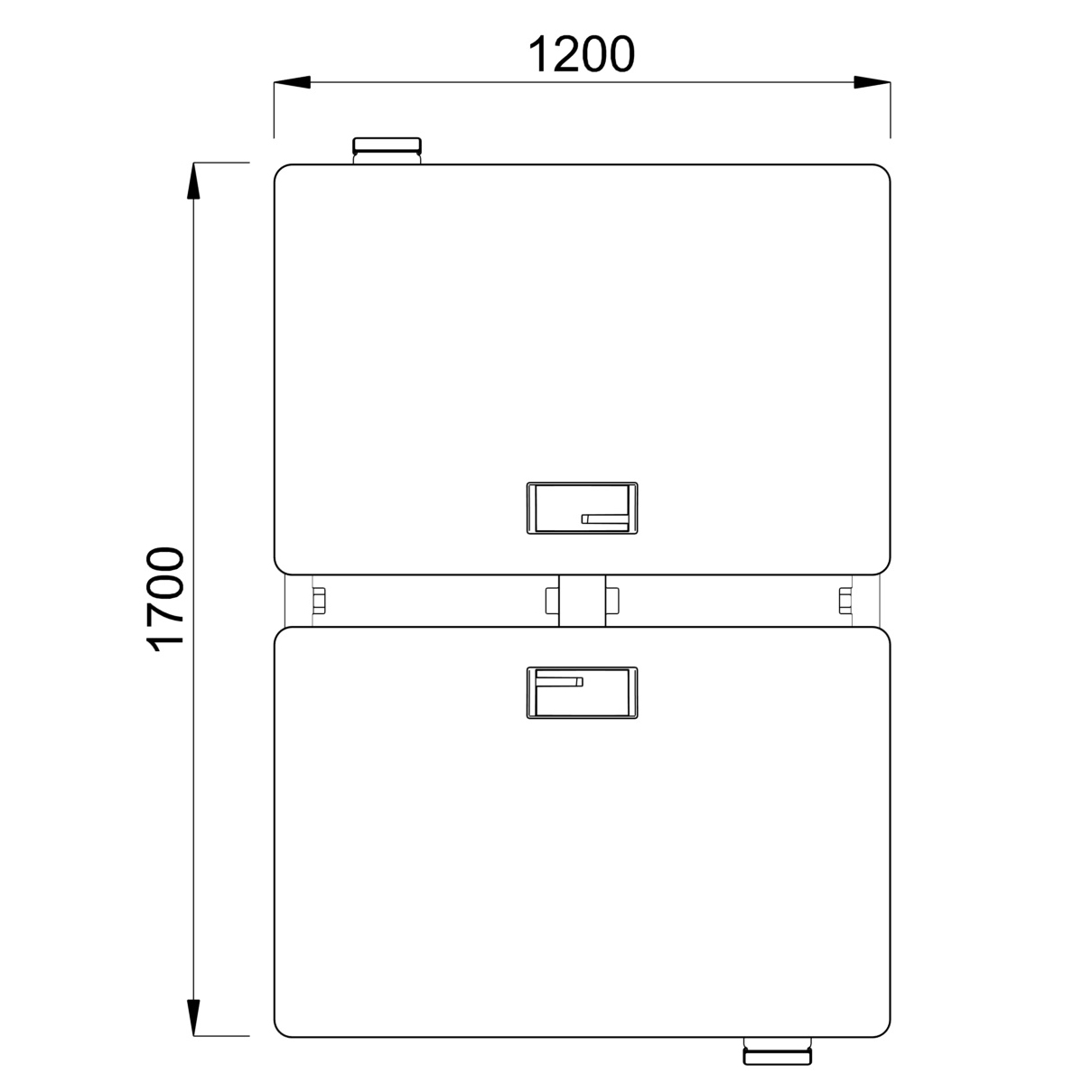 Ensemble 2 bureaux droits Possilio - l. 120 x pr. 80 cm réglage en hauteur électrique - trappe -