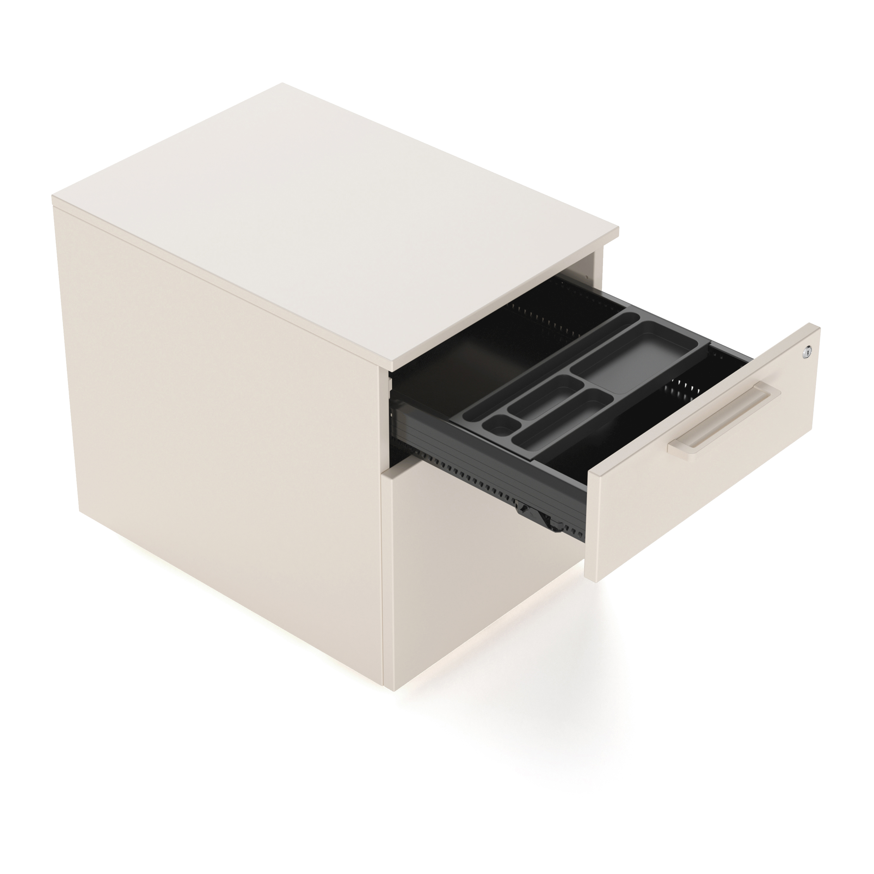 Caisson mobile mélaminé Possilio - 1 tiroir plat + 1 tiroir dossiers suspendus