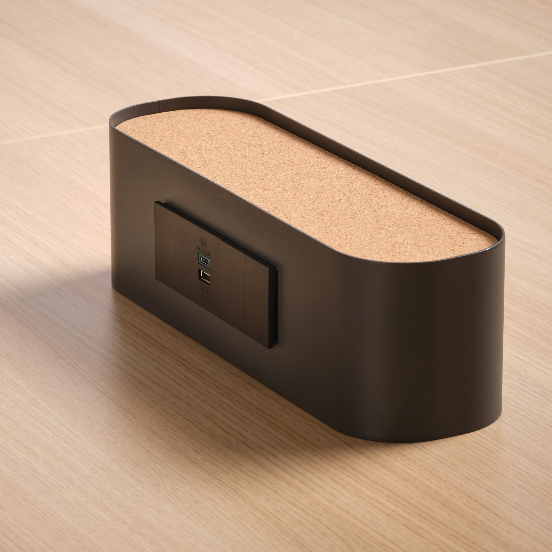 Table de réunion rectangulaire 6 places Possilio - pieds T - l. 200 x h. 65-125 x pr. 100 cm - réglage en