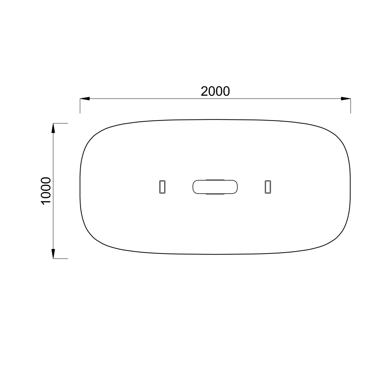 Table de réunion rectangulaire 6 places Possilio - pieds T - l. 200 x h. 65-125 x pr. 100 cm - réglage en
